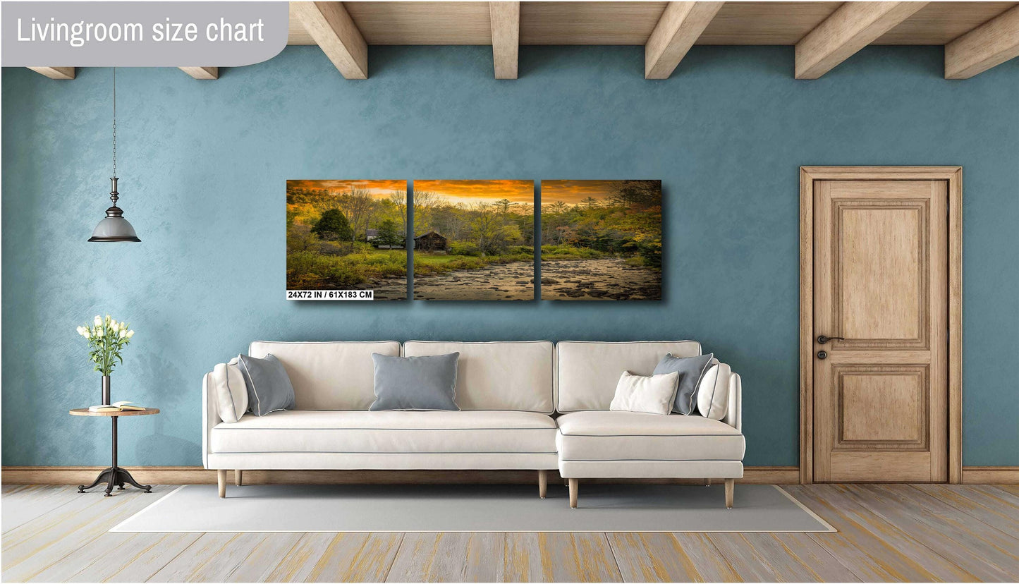 Hudson River Wall Art - Adirondack Landscape Canvas Print | Vibrant Autumn Decor