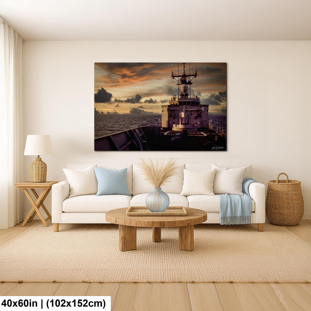 USS Antrim Photo Print, Perry-Class Frigate, Persian Gulf Sunsets