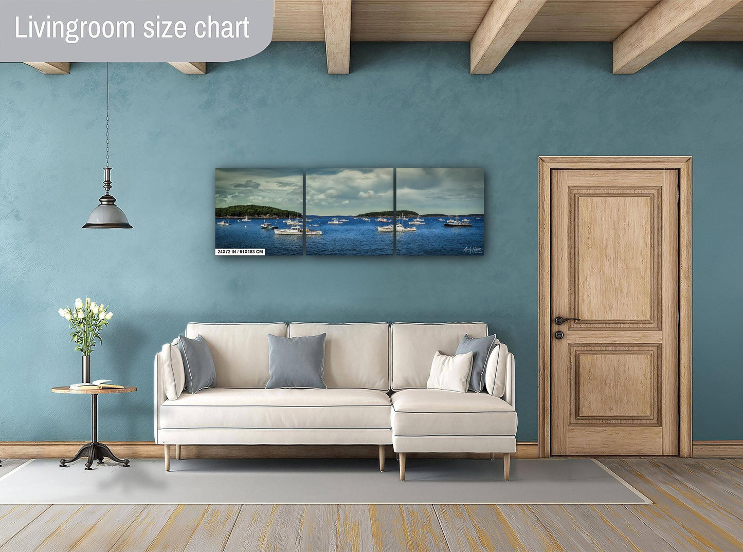 Bar Harbor Lobster Boats Coastal Landscape Print - New England Seascape Art