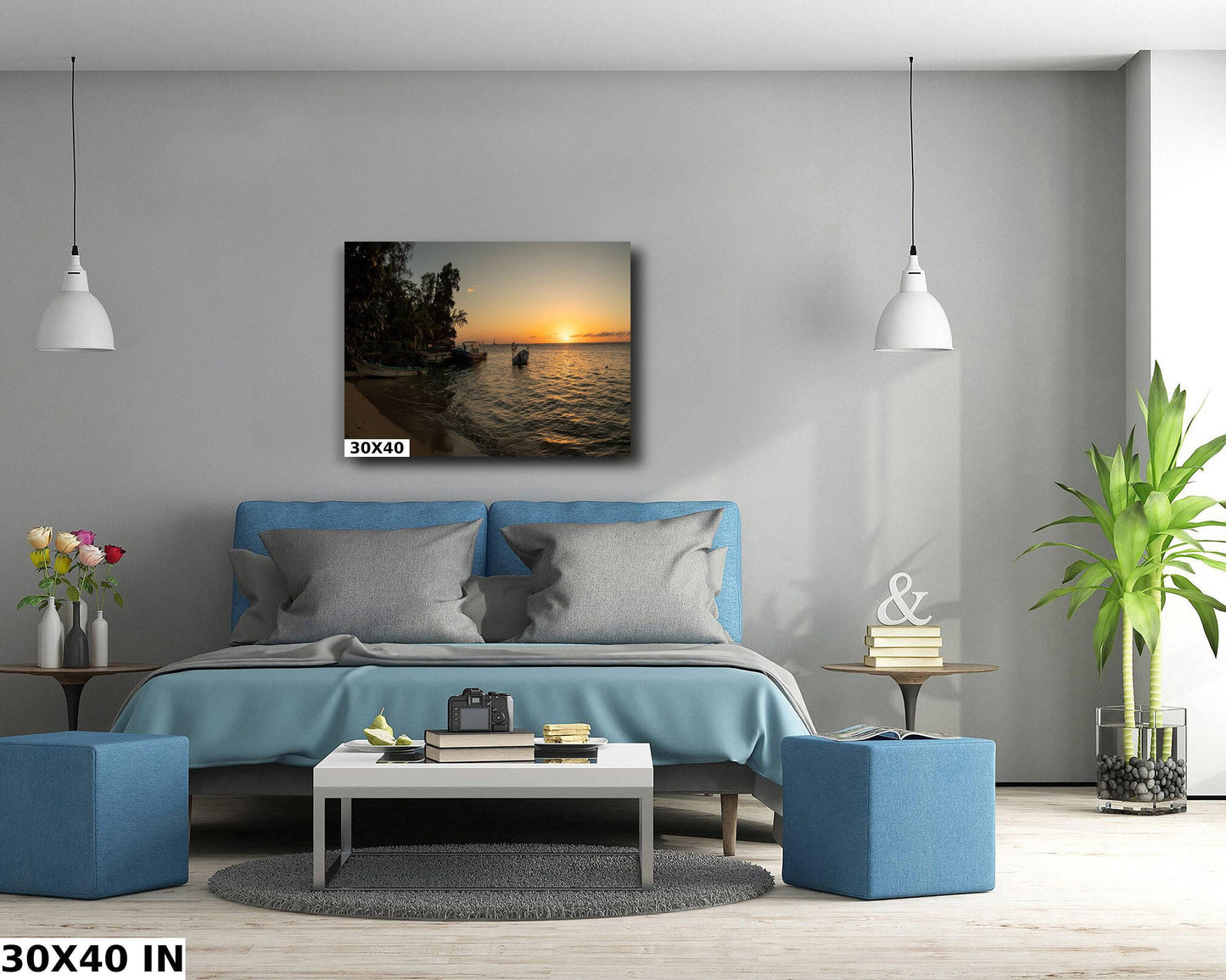 Roatan Island Wall Art – Vibrant Sunset Canvas | Tropical Beach Print Decor