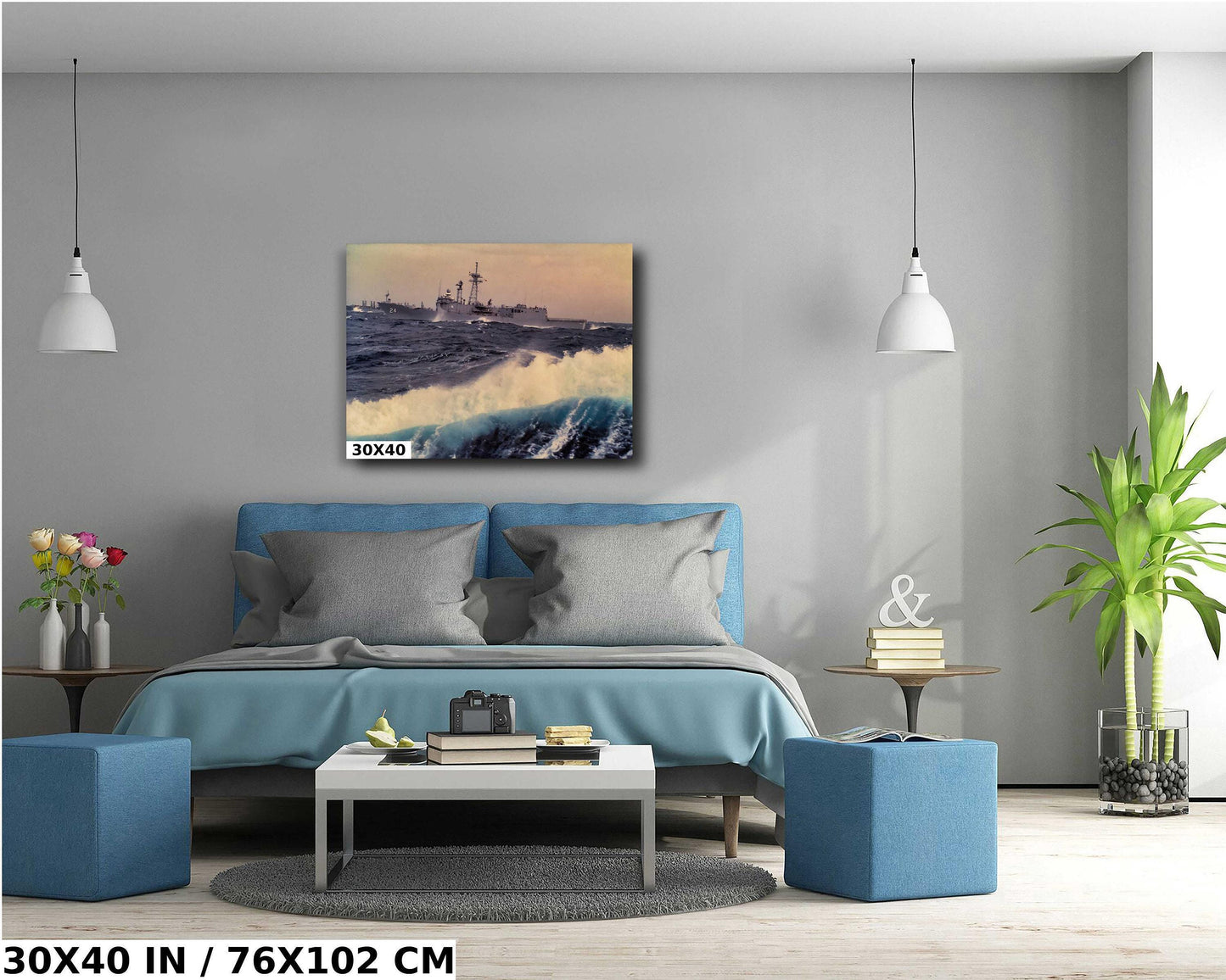 USS Jack Williams Print – 1983 Mediterranean Navy Ship Photo | Stormy Seas Wall Art