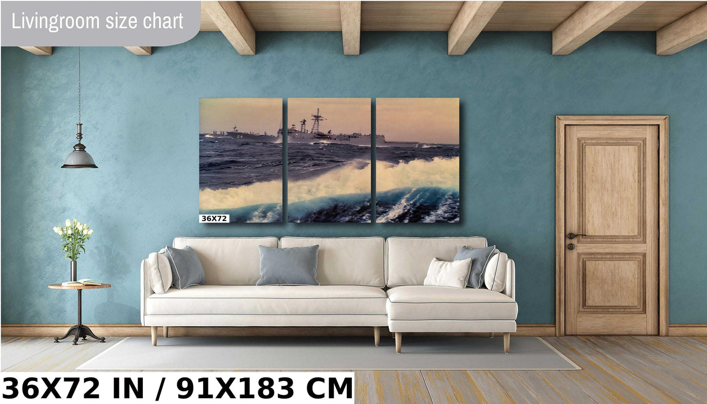 USS Jack Williams Print – 1983 Mediterranean Navy Ship Photo | Stormy Seas Wall Art