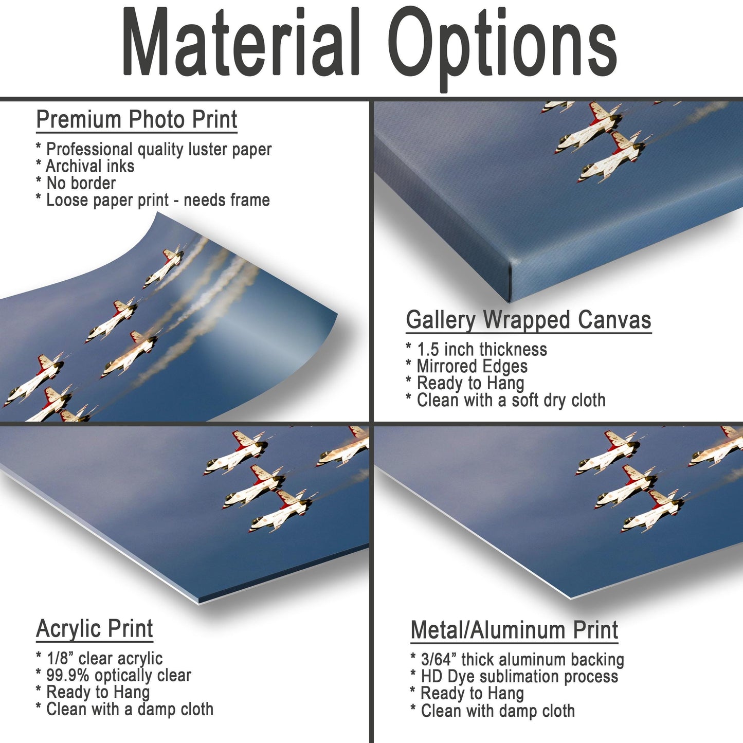 Thunderbirds Airshow Photo – Hudson River Jets Glossy Photo Paper Print