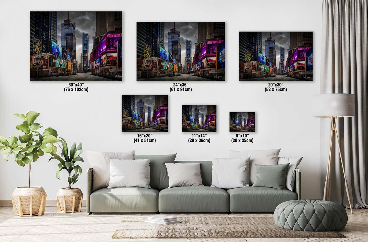 Times Square Storm Print, New York Thunderstorm Metal Print Photo