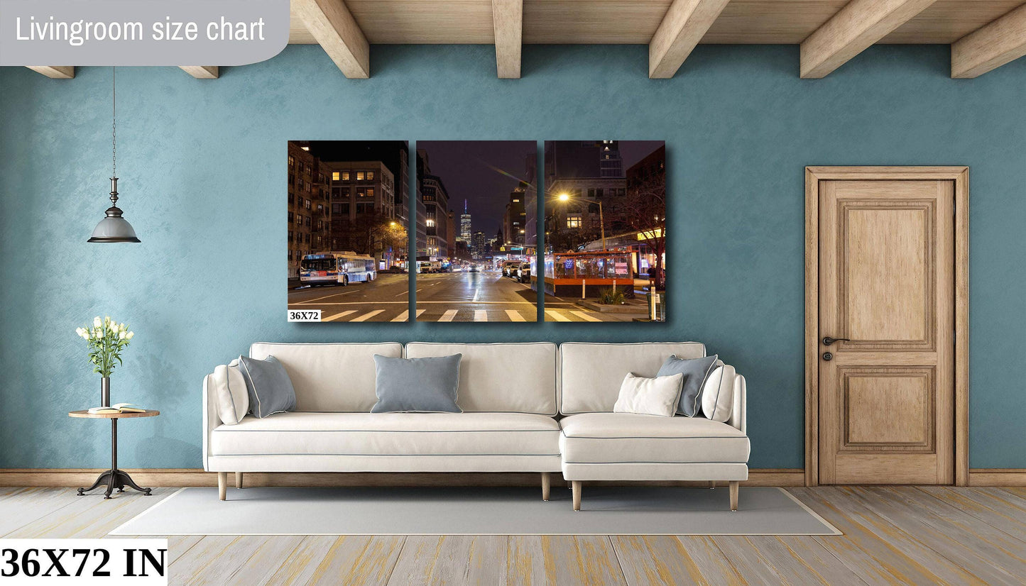 NYC Night Photography - Vivid Color Photo Print | Urban Night Photo Wall Art