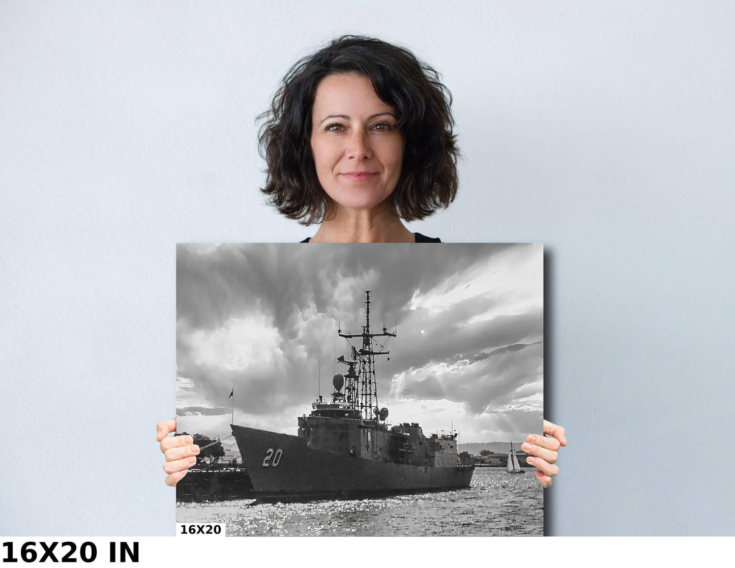 USS Antrim Canvas Print - Historic Navy Wall Decor | Military Art Sunset