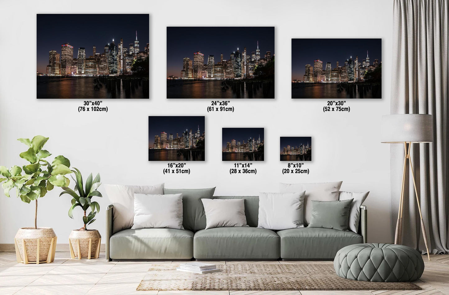 NYC Skyline Print – Brooklyn Cityscape & Lower Manhattan View Print Canvas