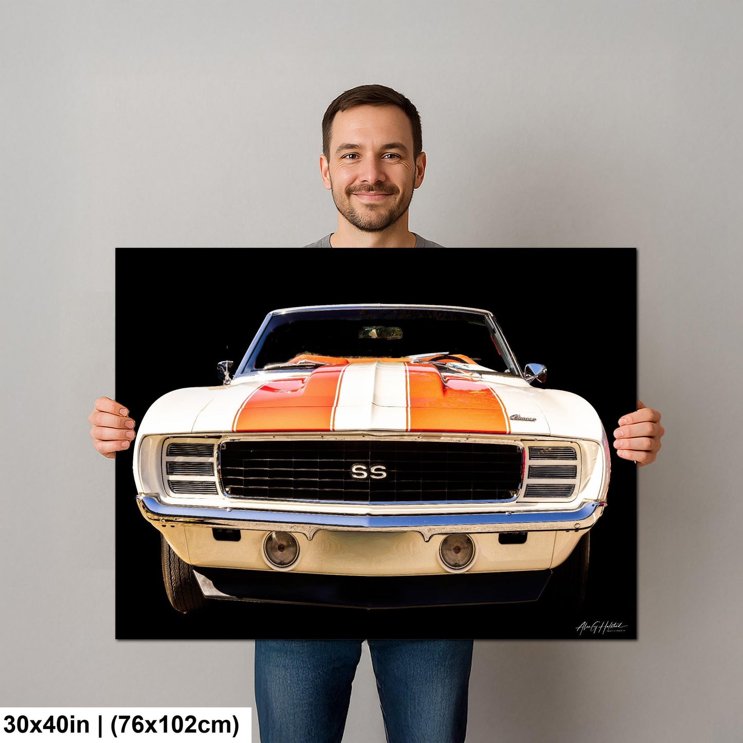 1969 Camaro SS Vintage Racing Poster, Photo Print | Canvas, Metal, Acrylic, 8x10–16x20 Wall Art