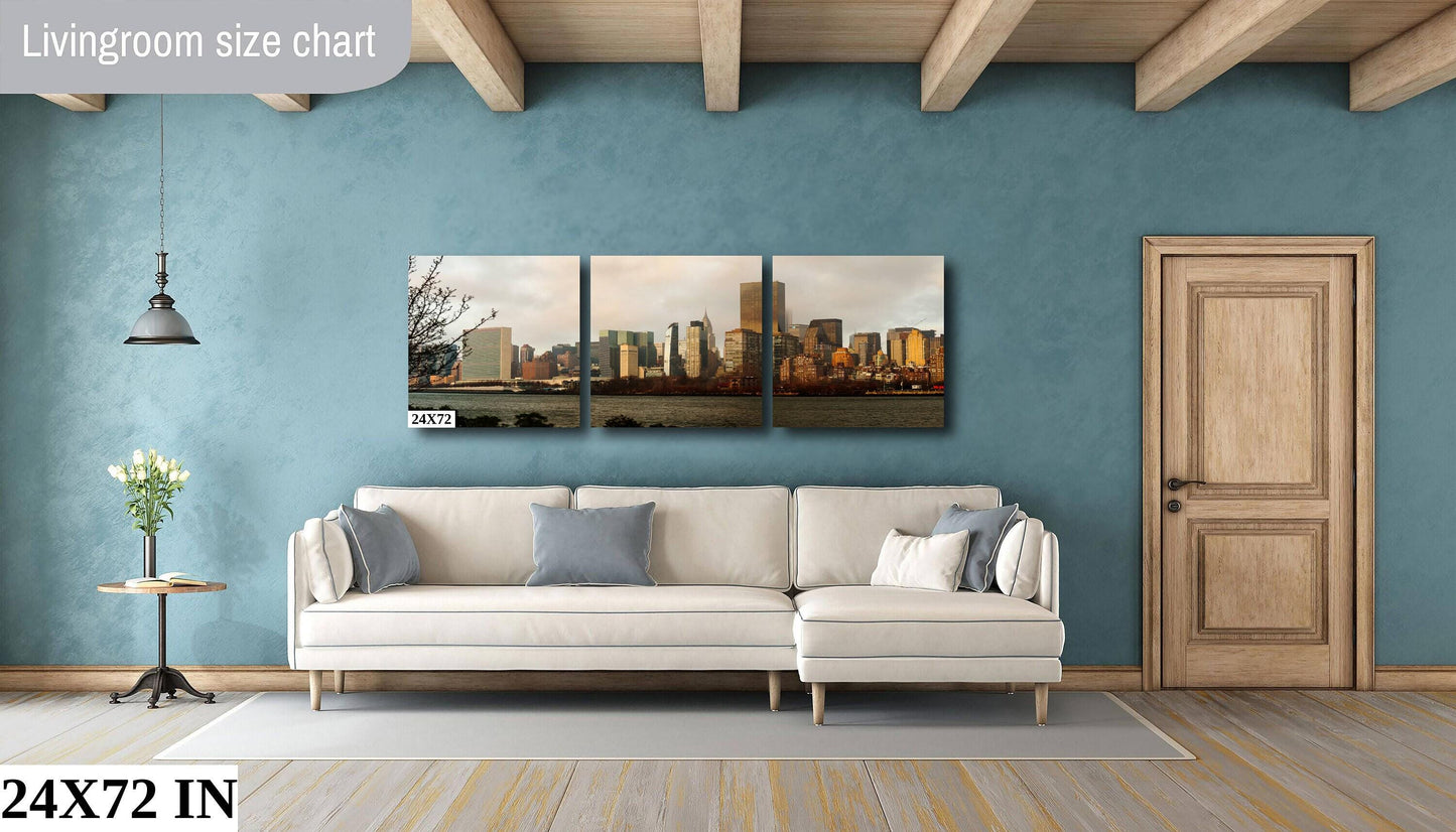 NYC Skyline Metal Print – Vibrant East Side River Scene Urban River Photography