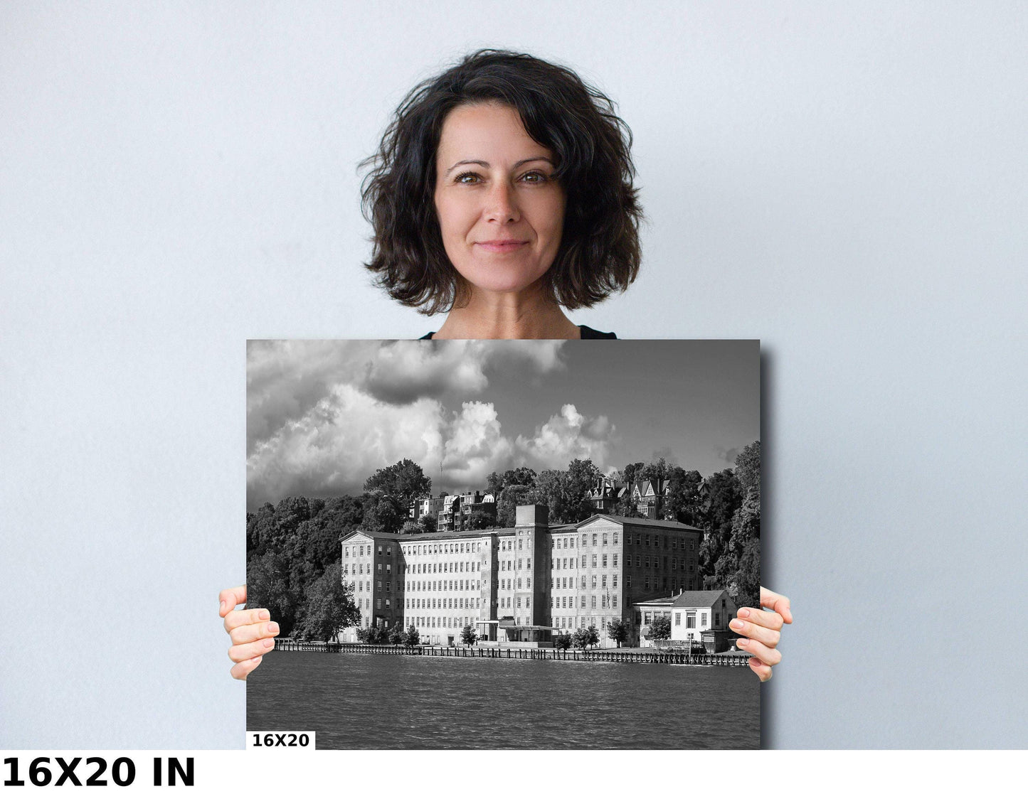 Hudson Valley Canvas Print – Newburgh Historic Art | Black & White Photo Wall Decor