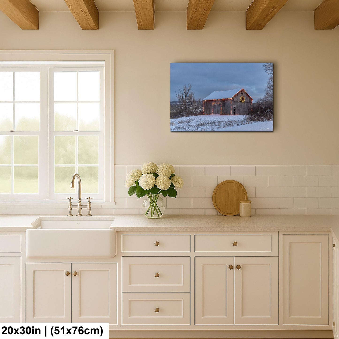 Snowy Barn, Hudson Valley Winter Landscape Photo | Glossy Paper, Canvas, Metal - Sizes 8x10–16x20