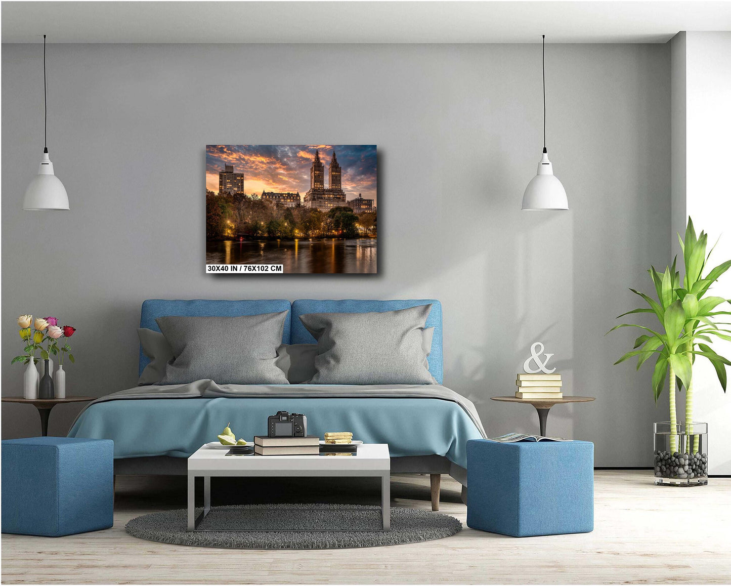 Central Park Sunset Print - New York City Lights Metal Wall Art, Canvas