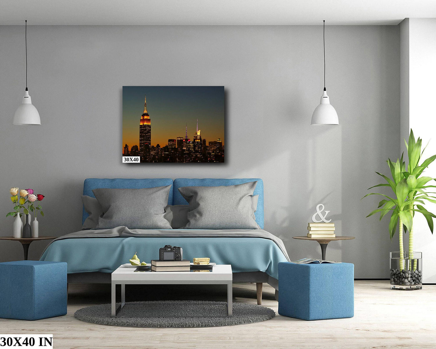 NYC Skyline Metal Print – Golden Hour Photography Urban Cityscape Art Poster