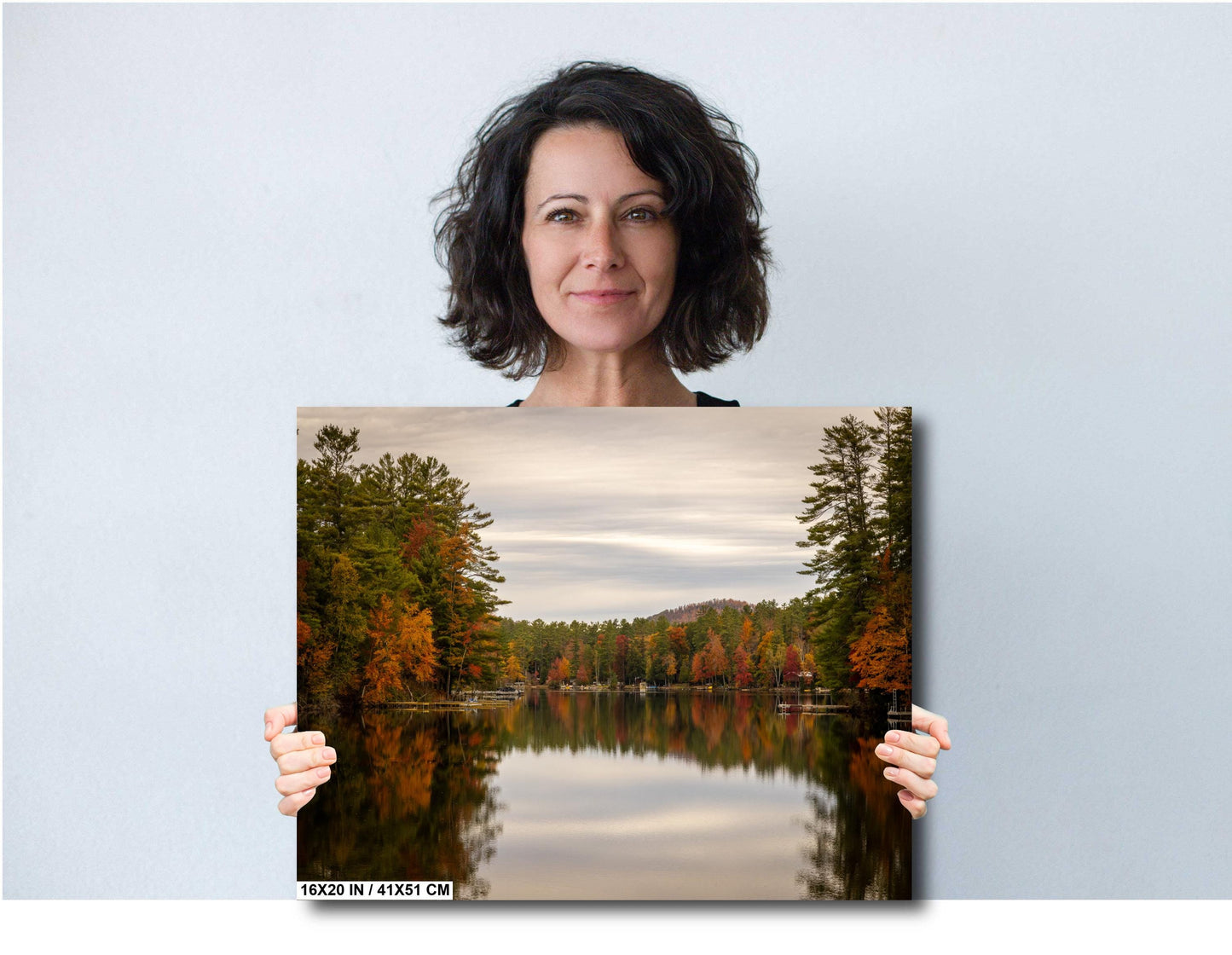 Adirondack Metal Print - Cloudy Loon Lake Scenic Lake Canvas Wall Art