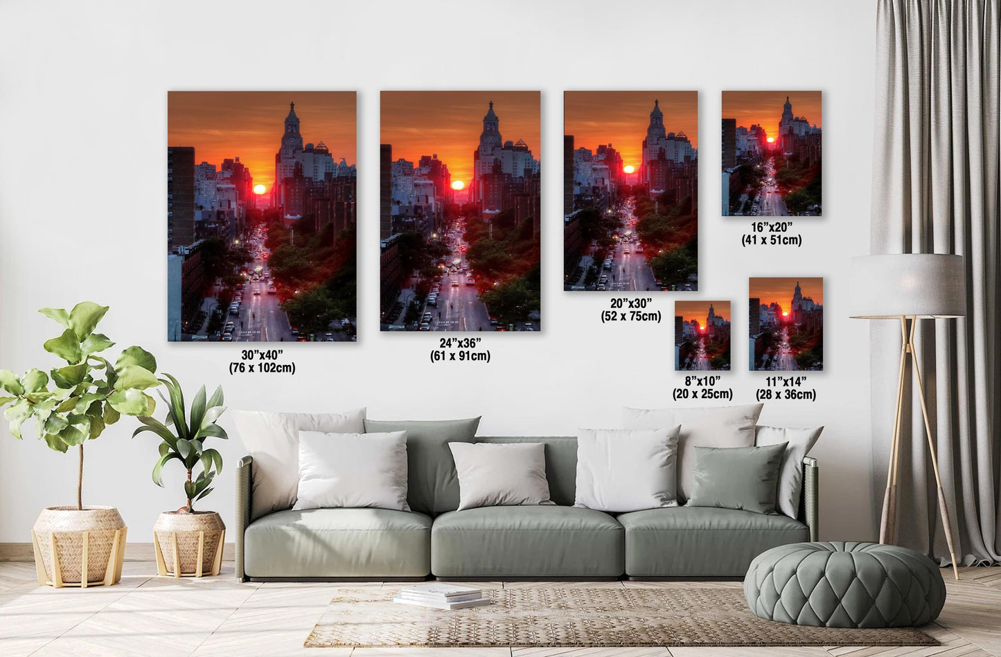 Manhattan Henge Photo Print – Vibrant NYC Skyline Art | Sunset Cityscape Canvas