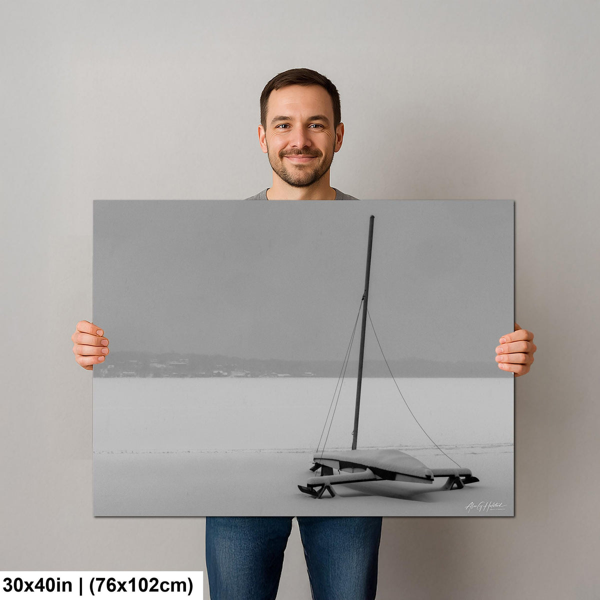 Ice Boat Winter Photography, Arrow Class Storm Prints, Orange Lake