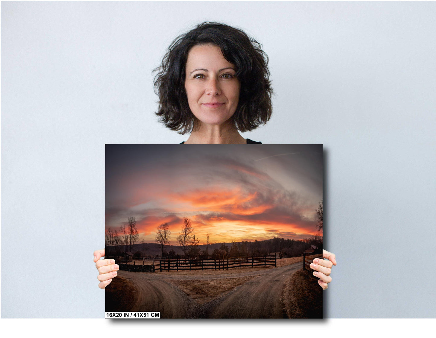 Rustic Farm Sunrise Art - Golden Morning Light Over Fields | Canvas Wall Artwork