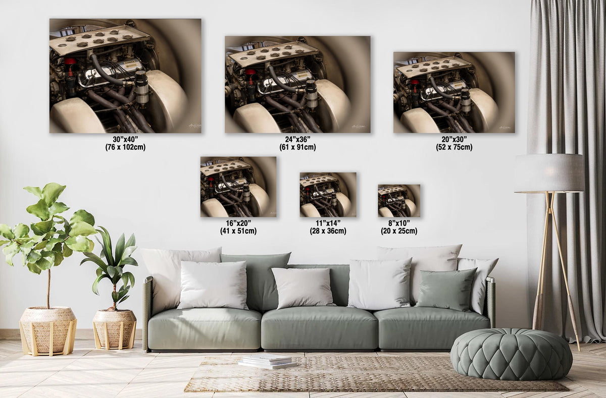 Shelby Daytona Engine Print, Vintage V8 Engine Photo, Glossy Art.