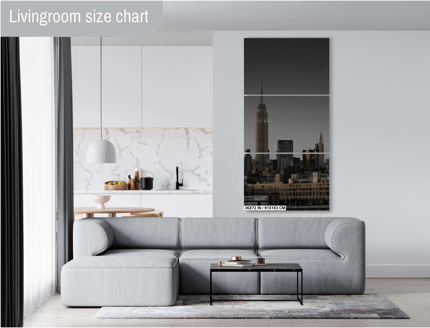 NYC Skyline Print – Vintage Manhattan Cityscape | Hudson River View Wall Art