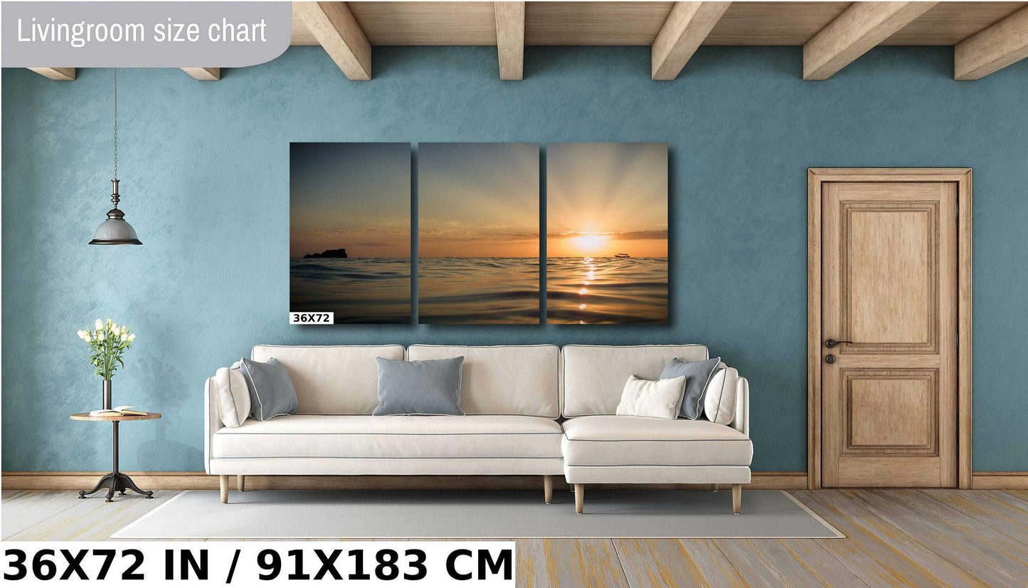 Ocean Sunset Canvas Print - Roatan Island Photography | Vibrant Sunset Poster Wall Art