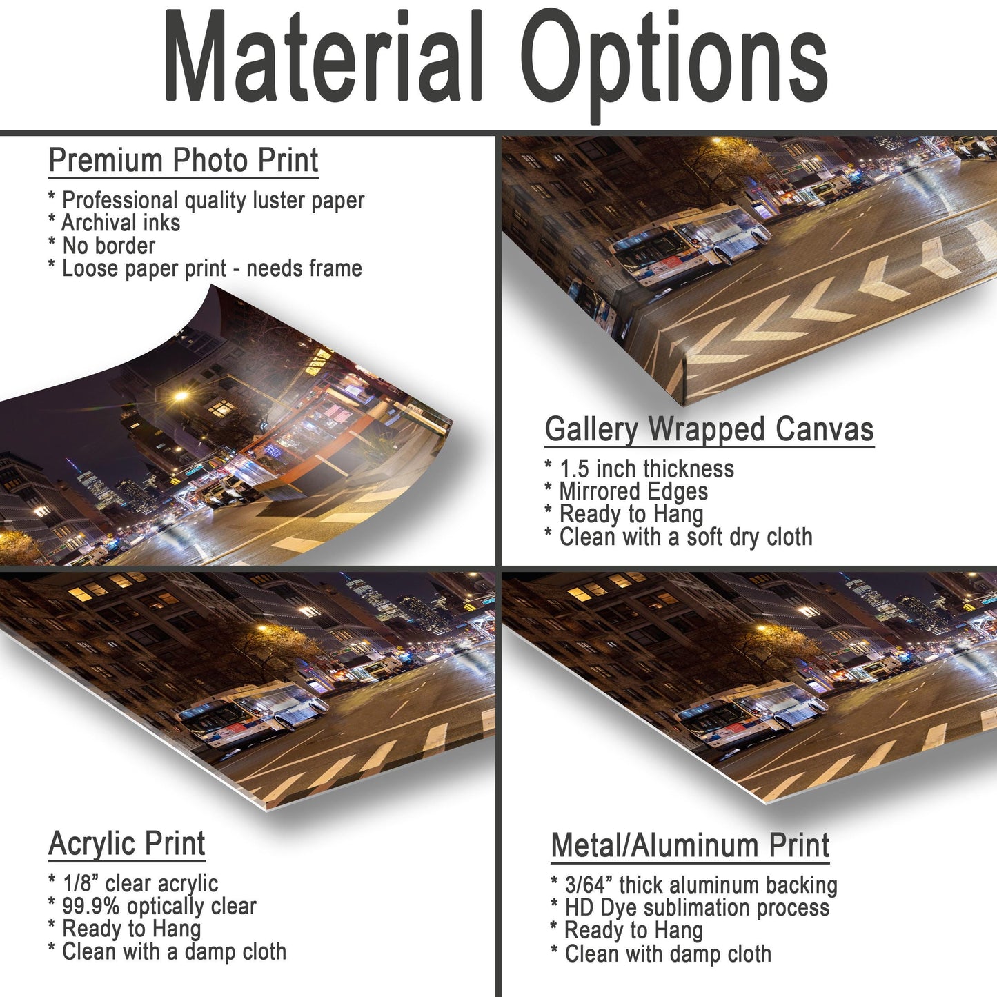 NYC Night Photography - Vivid Color Photo Print | Urban Night Photo Wall Art