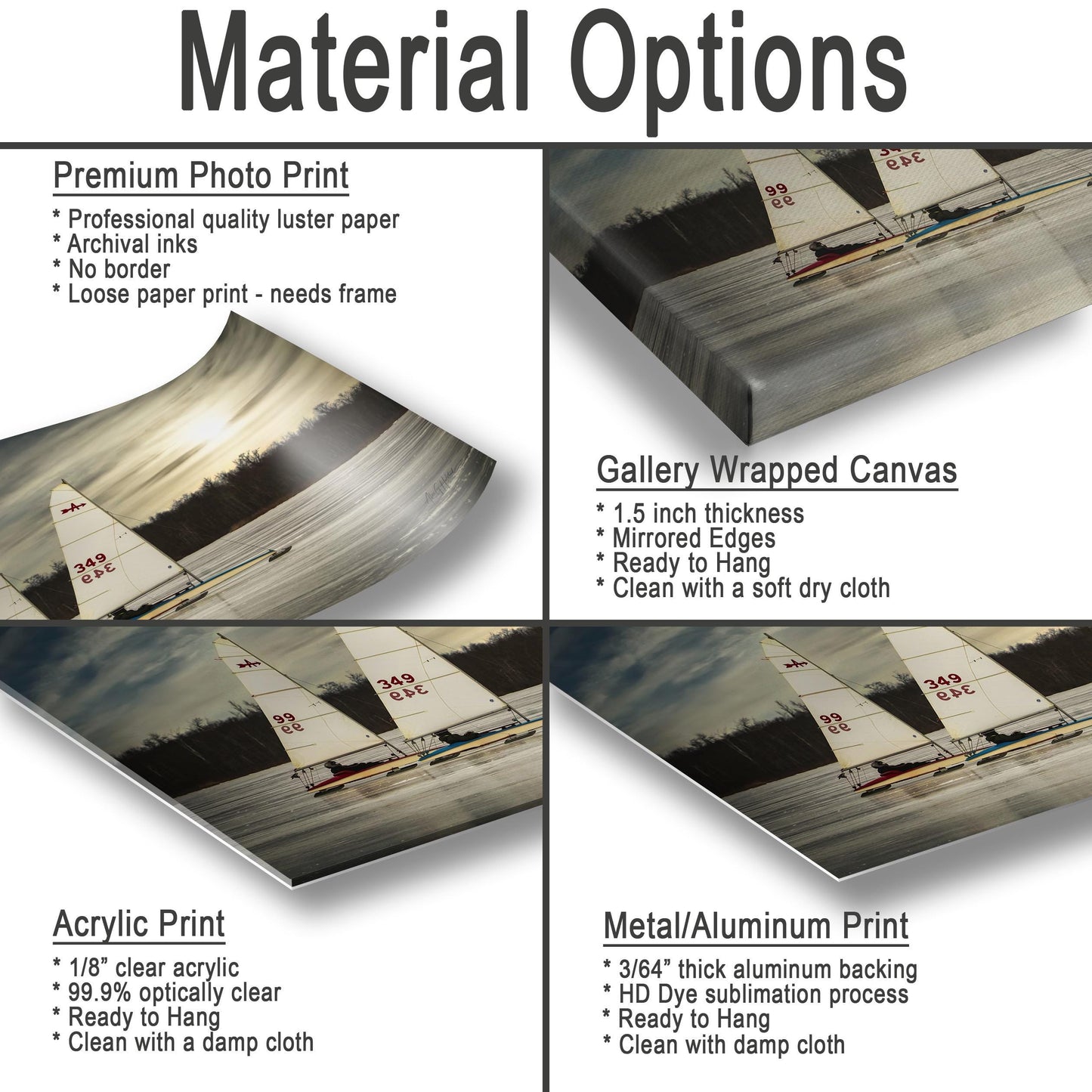 Vintage Ice Sailing - Classic Arrow Ice Boats Racing on Frozen Lake in Newburgh