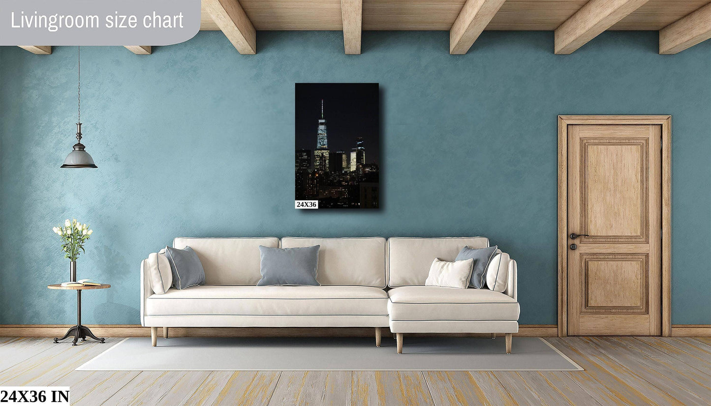 Manhattan Skyline Print - Vertical Skyline Art | Ready to Hang Canvas & Metal Photo