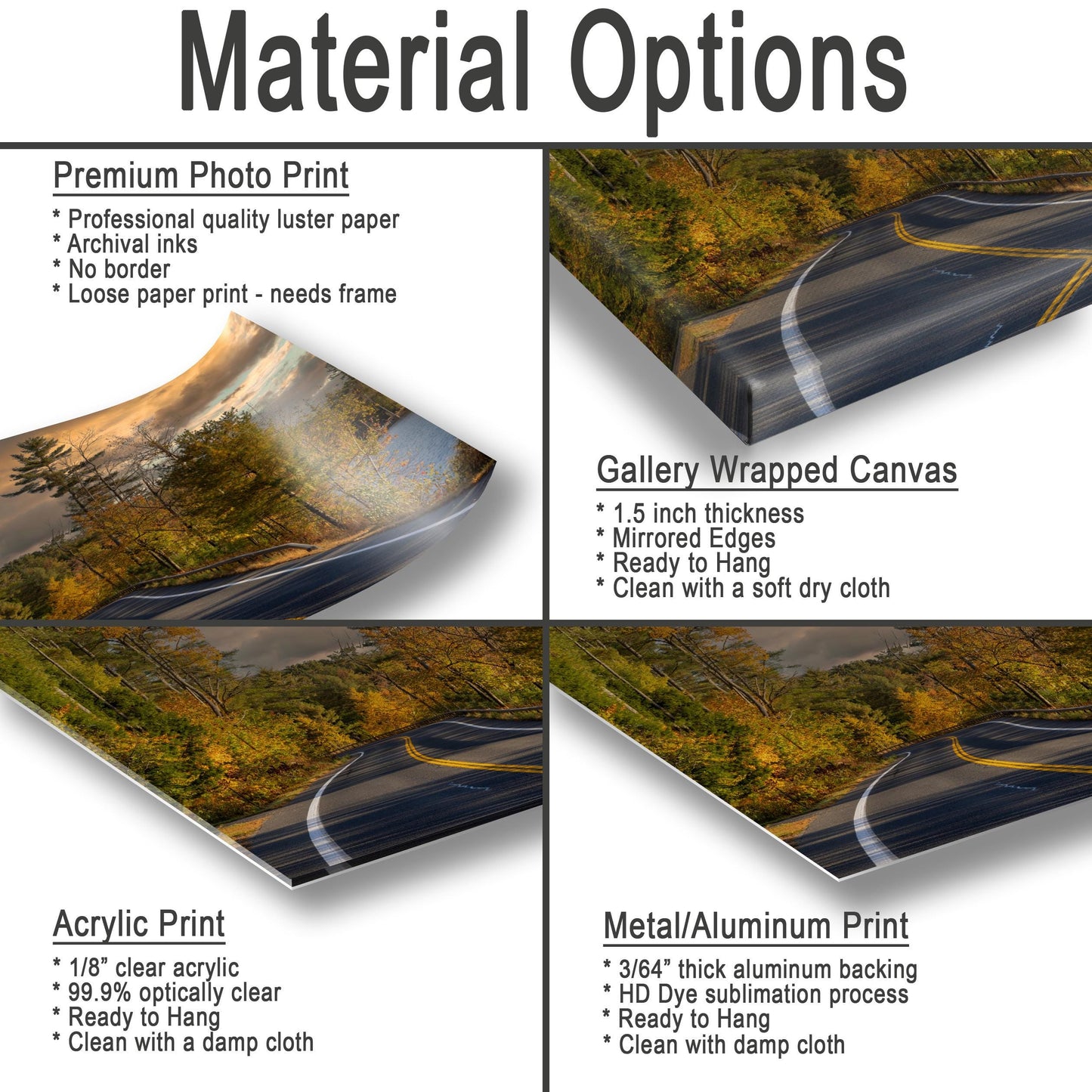 Adirondack Mountain Print - Loon Lake Autumn Landscape Art | Ready To Hang Canvas