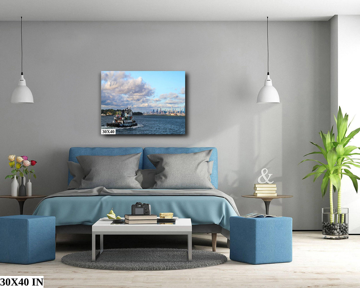 Manhattan Skyline Canvas | Long Island Sound Art - Ready To Hang Wall Decor