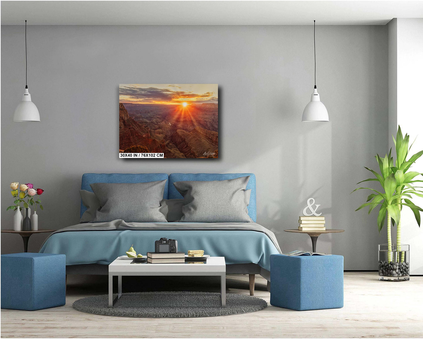 Grand Canyon Wall Art | Sunset Canvas Print With Acrylic & Metal Photo Prints
