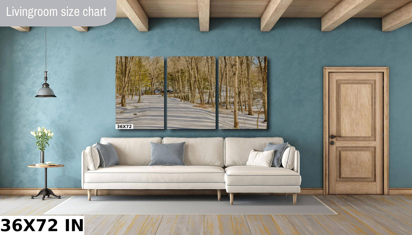 Hudson Valley Canvas Print – Winter Road Photography | Scenic Snow Landscape Art