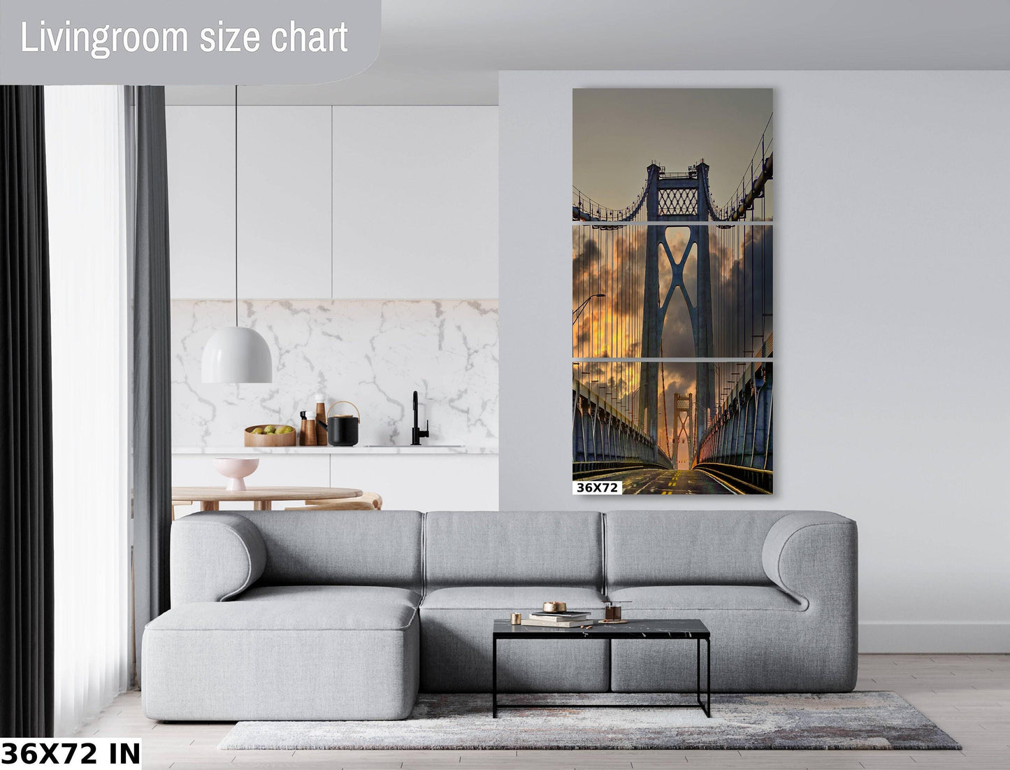 Hudson Valley Bridge Print – Sunrise Photography Art | Vibrant Home Decor Canvas