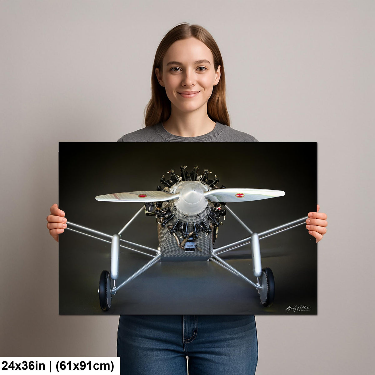 Spirit Of St Louis Print', Lindbergh's Engine Photo, Metal Print.
