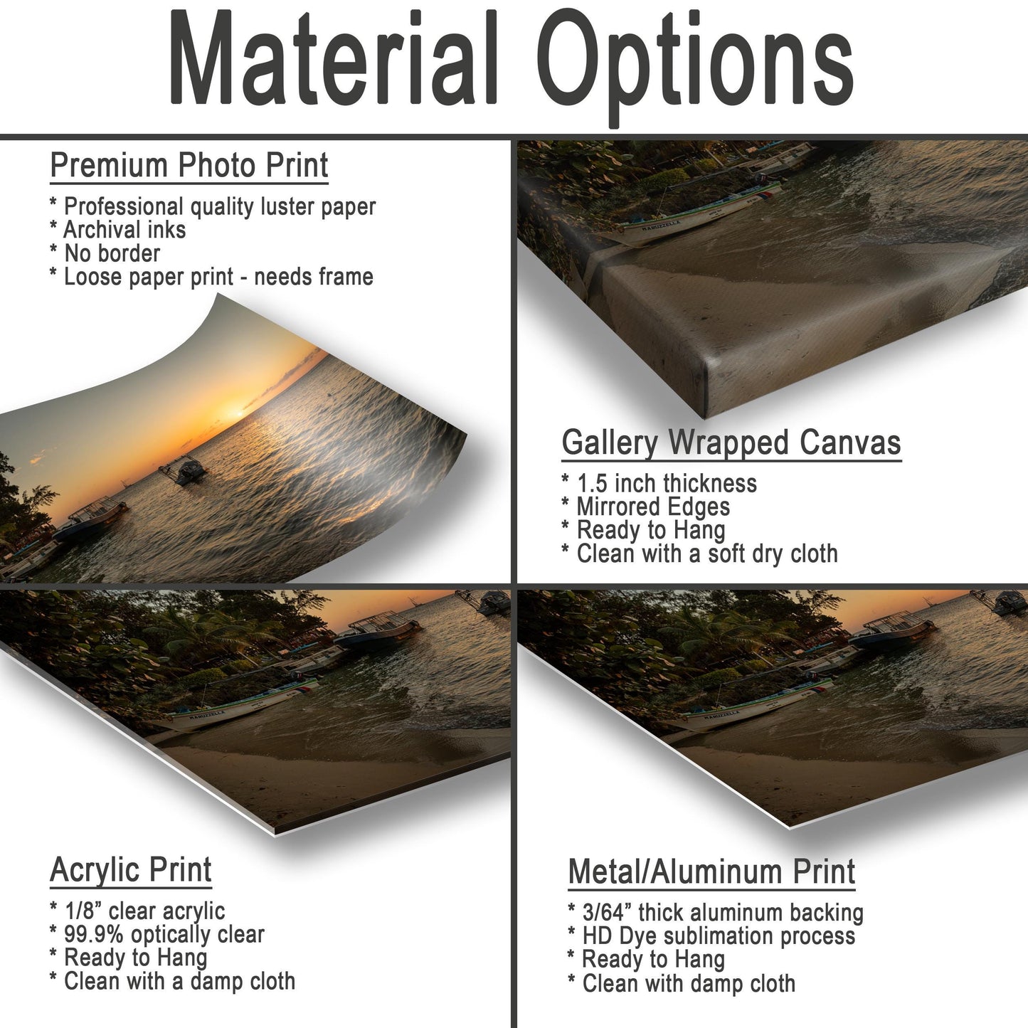 Roatan Island Wall Art – Vibrant Sunset Canvas | Tropical Beach Print Decor