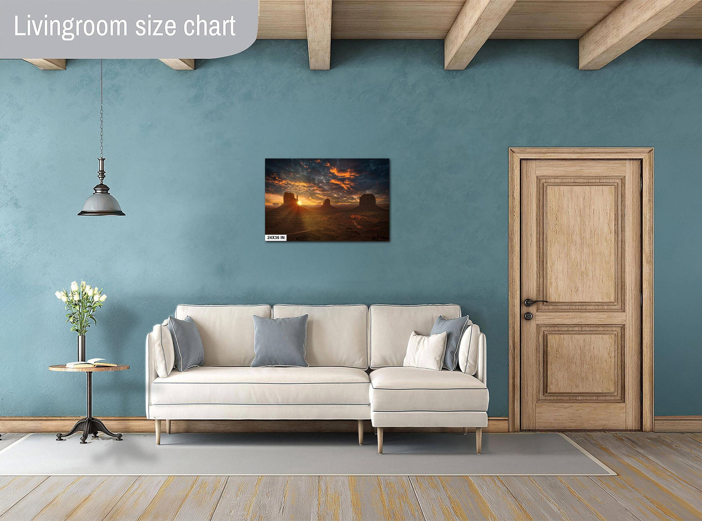 Monument Valley Wall Art – Sunrise Canvas Print | Vivid Desert Landscape Decor