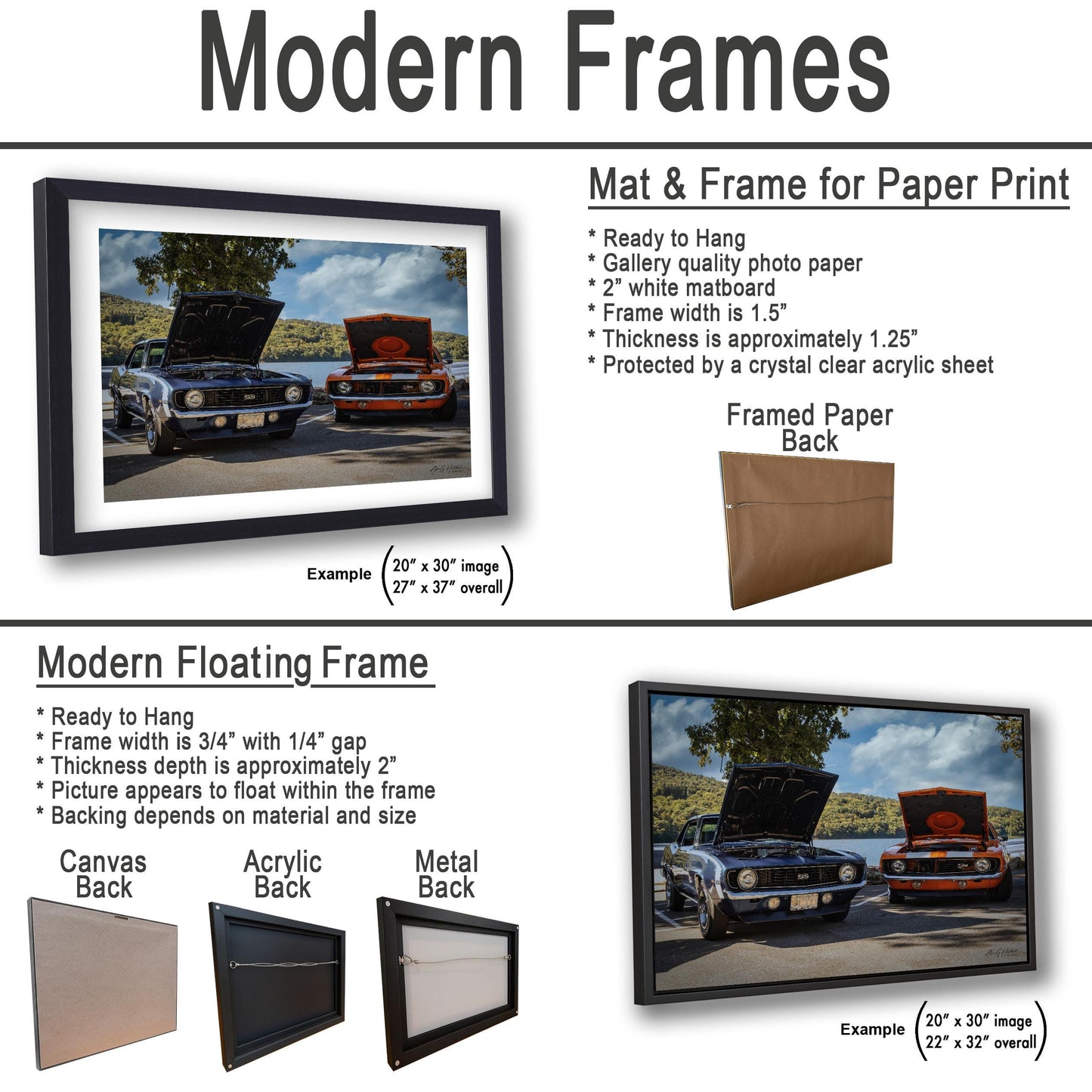 1969 Big Block SS Camaro - Classic Chevy Muscle by the River | Ready to Hang Canvas