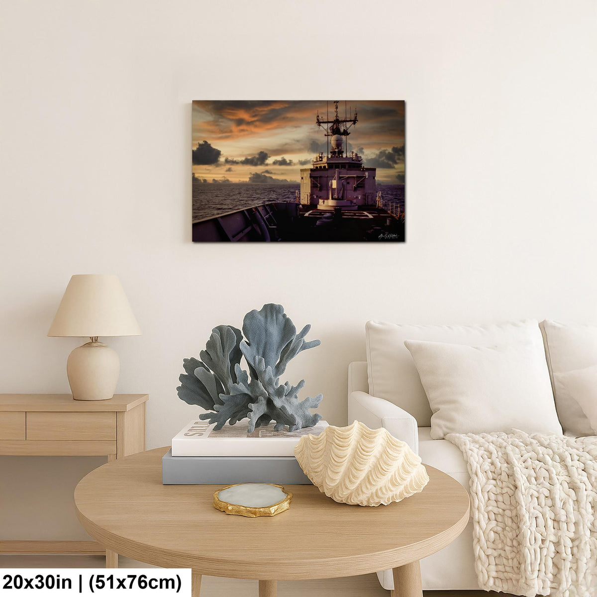 USS Antrim Photo Print, Perry-Class Frigate, Persian Gulf Sunsets