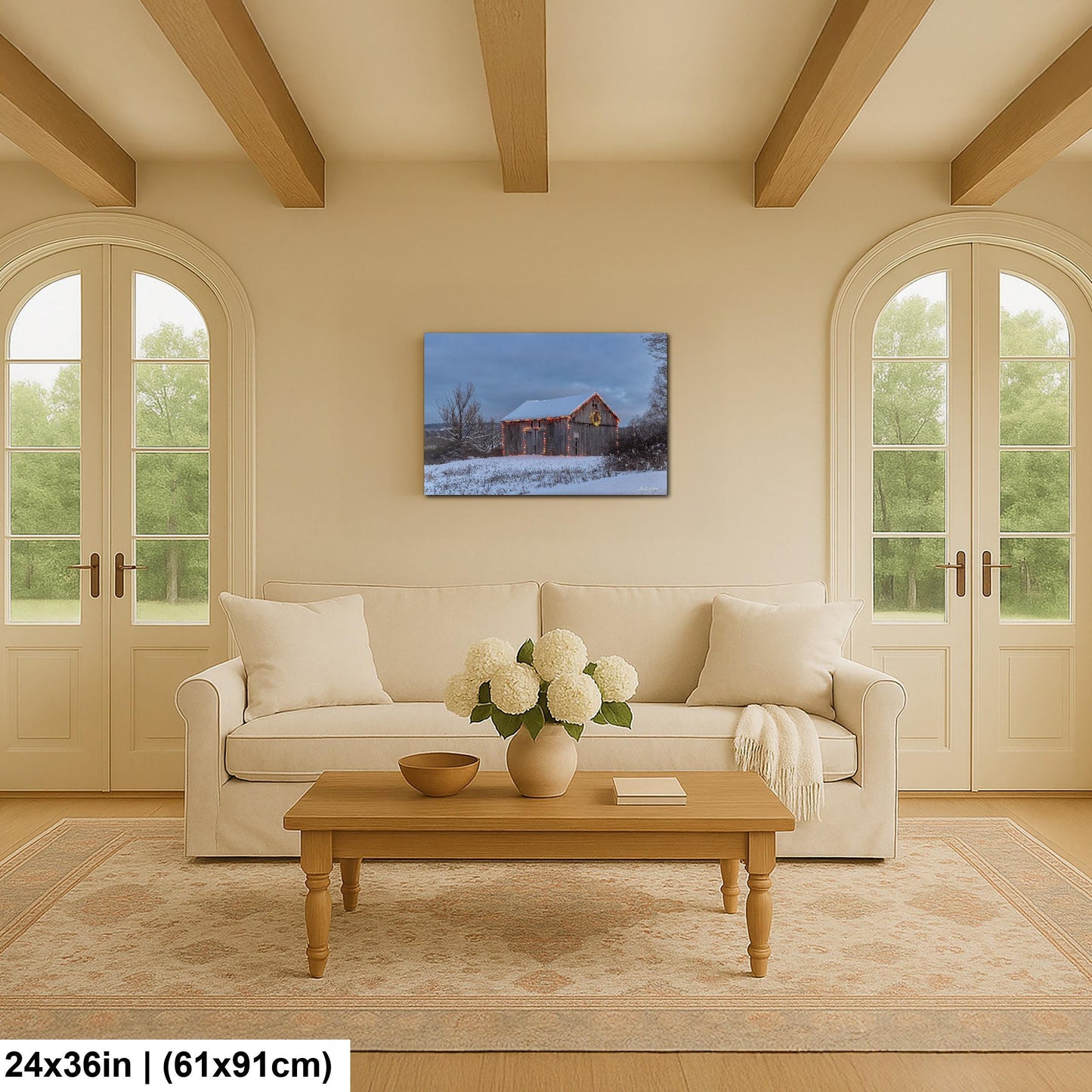 Snowy Barn, Hudson Valley Winter Landscape Photo | Glossy Paper, Canvas, Metal - Sizes 8x10–16x20