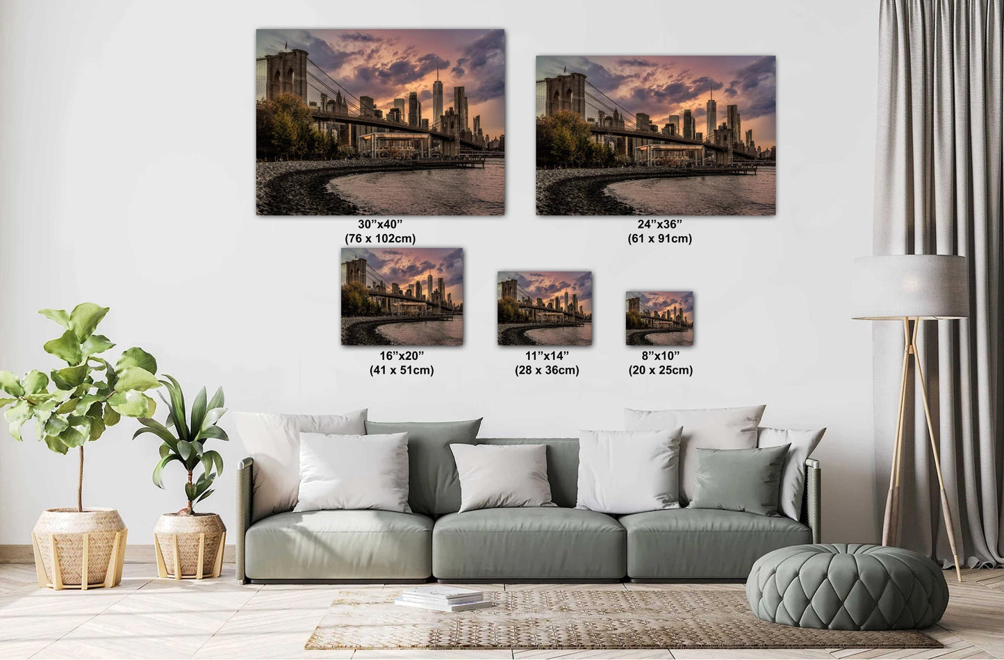 Brooklyn Bridge Art Print – Manhattan Cityscape Print | Sunset Wall Decor