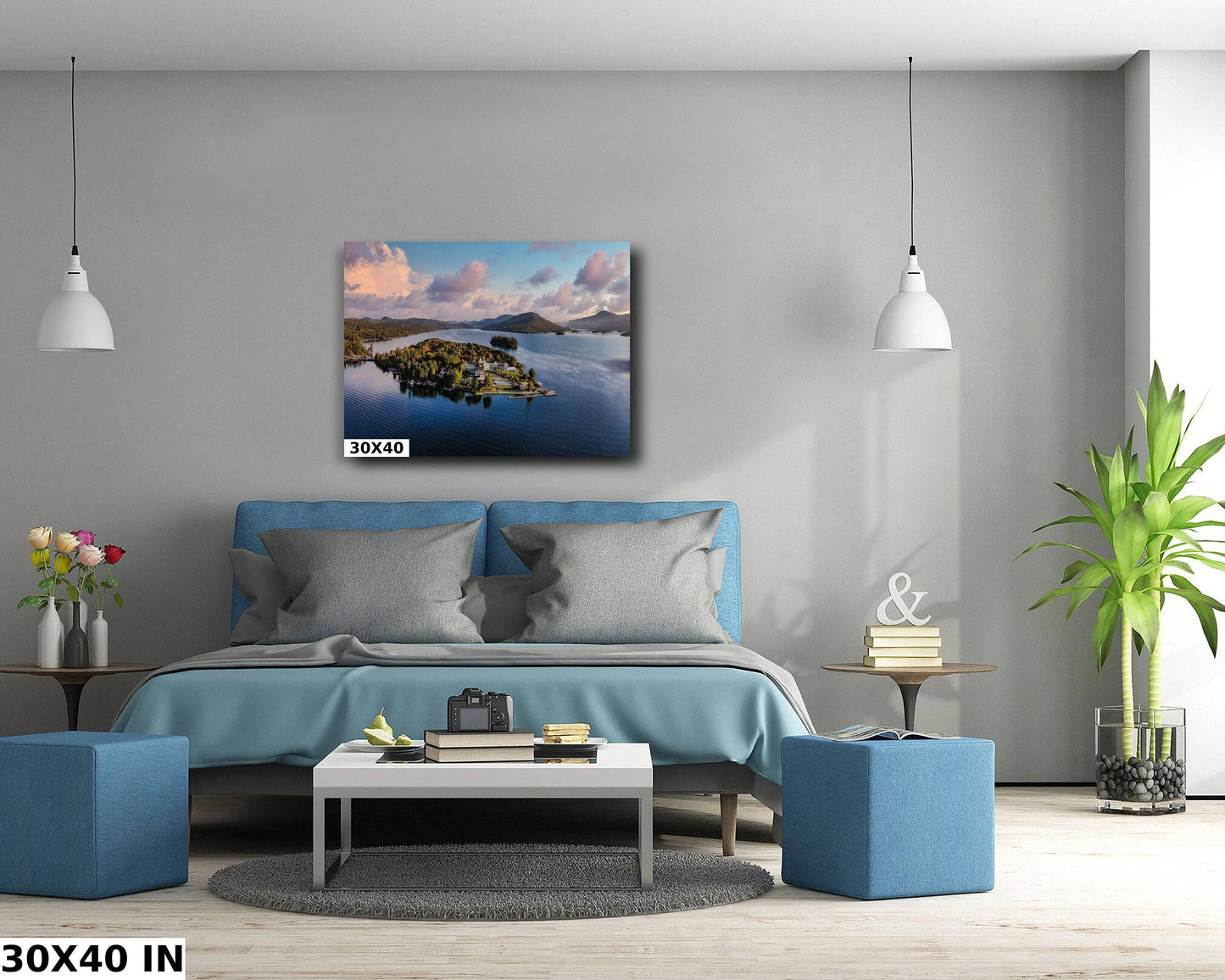 Lake George Wall Art – Adirondack Mountain Print With Sagamore Hotel Photo