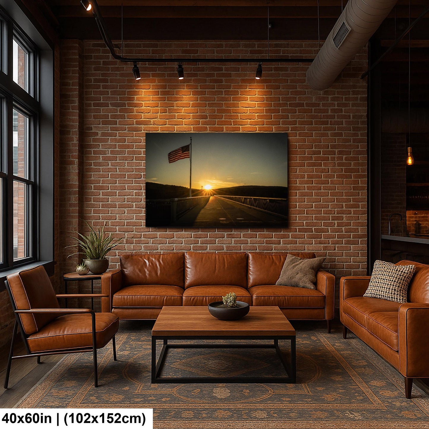 Walkway Over the Hudson Print - Historic Bridge Art | Golden Hour Sunset Reflection