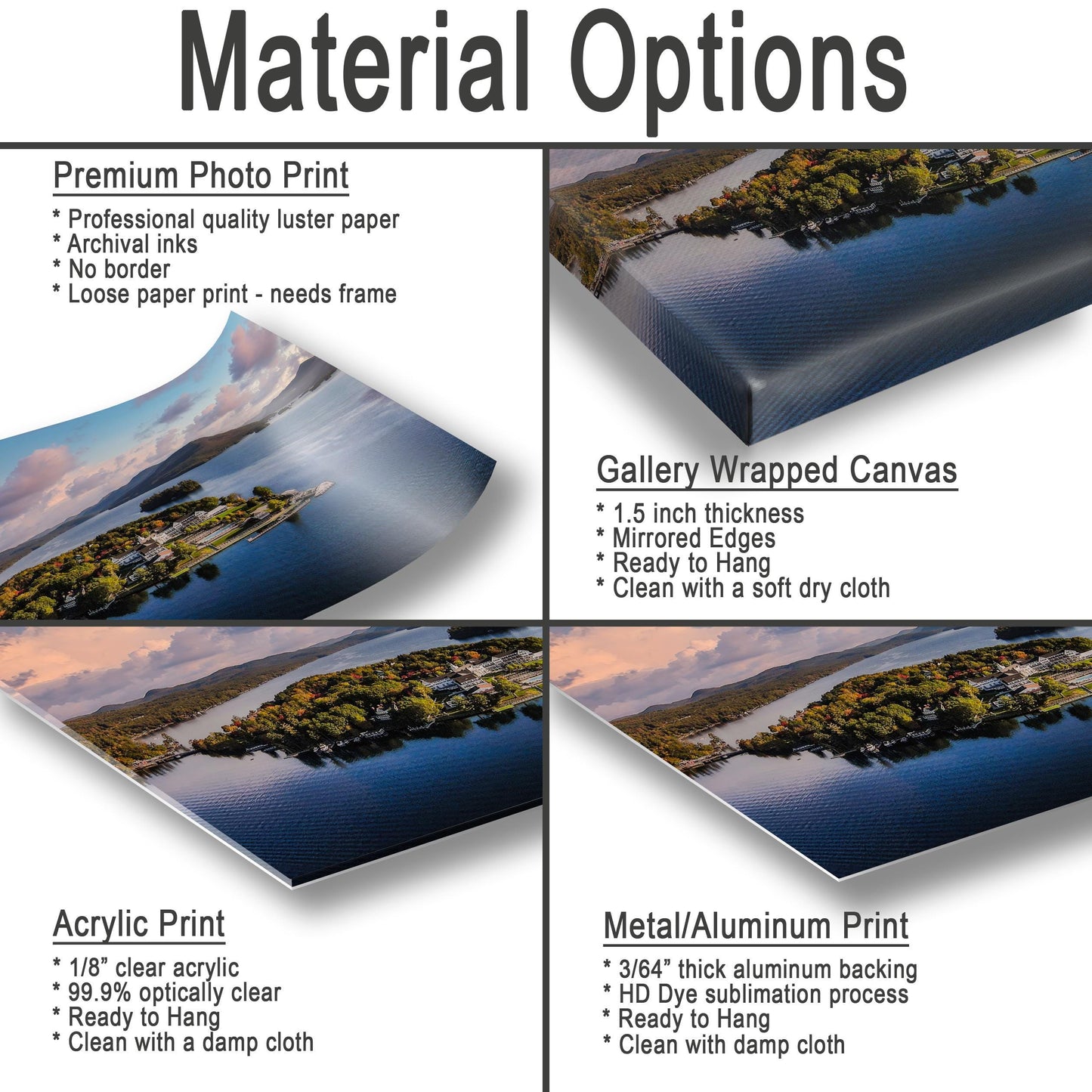 Lake George Wall Art – Adirondack Mountain Print With Sagamore Hotel Photo