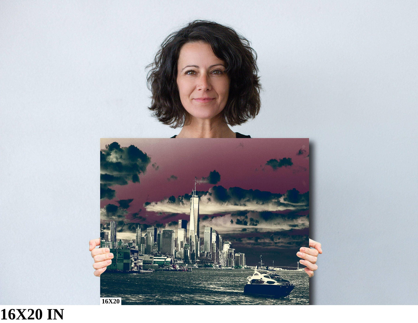 NYC Skyline Print - Lower Manhattan Sunset Cityscape | Battery Park Wall Art