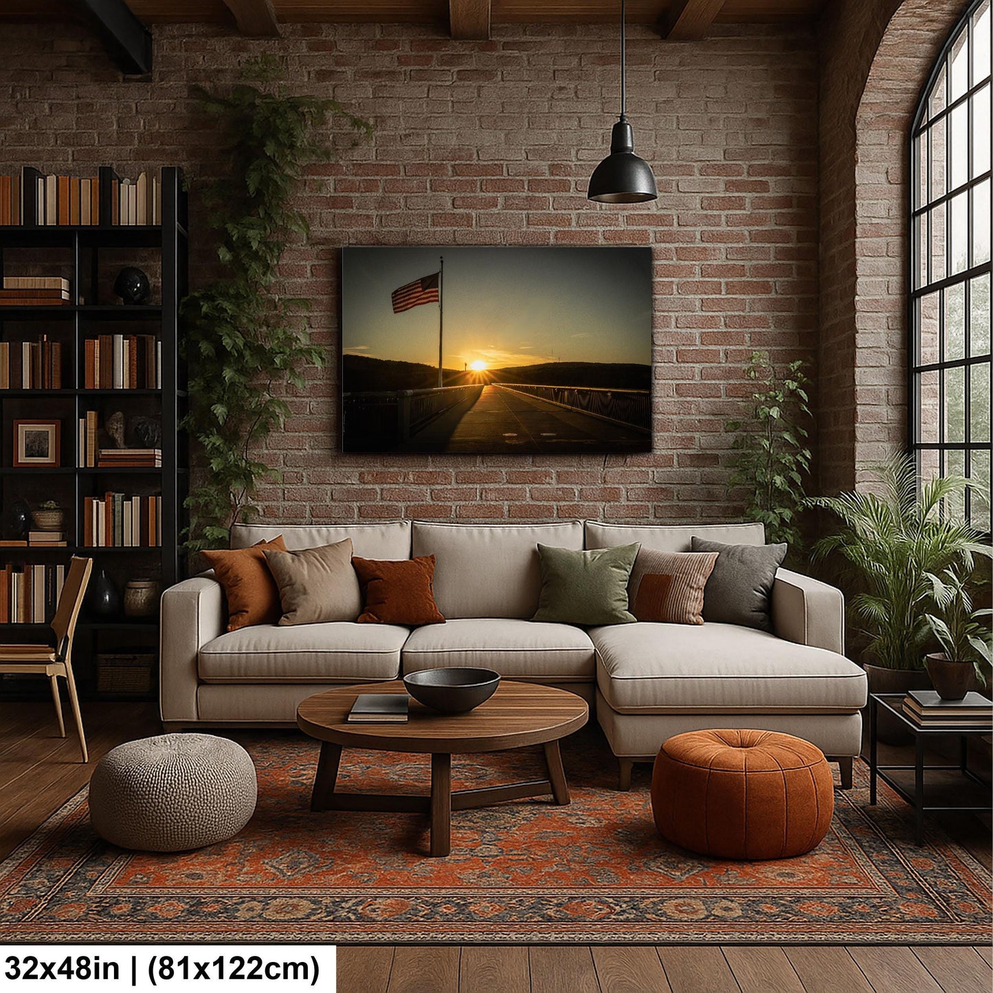 Walkway Over the Hudson Print - Historic Bridge Art | Golden Hour Sunset Reflection