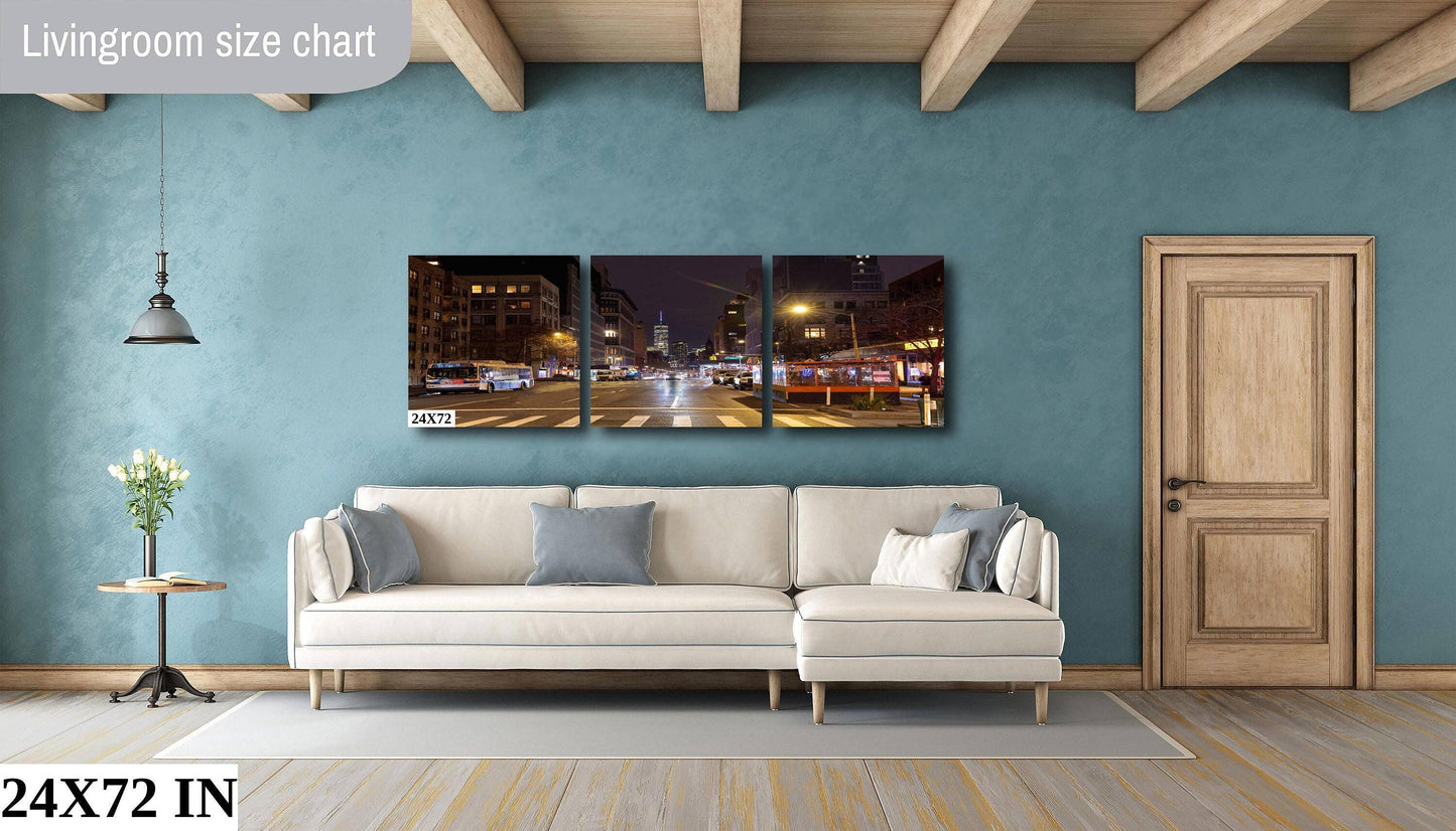 NYC Night Photography - Vivid Color Photo Print | Urban Night Photo Wall Art