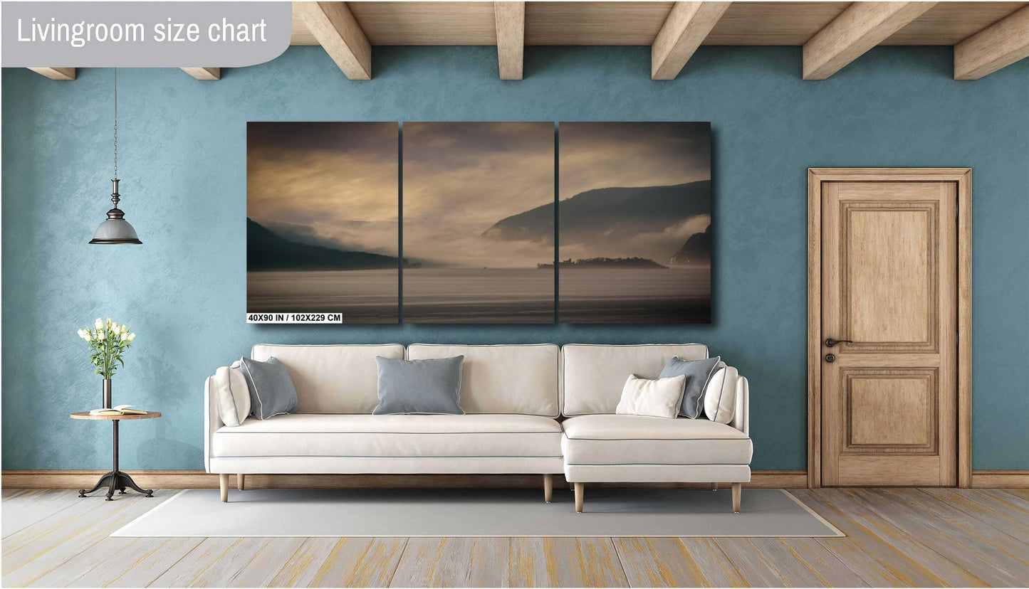 Hudson River Fog Print - Bannerman Island Castle Ruins Art | Nature Mist Wall Art