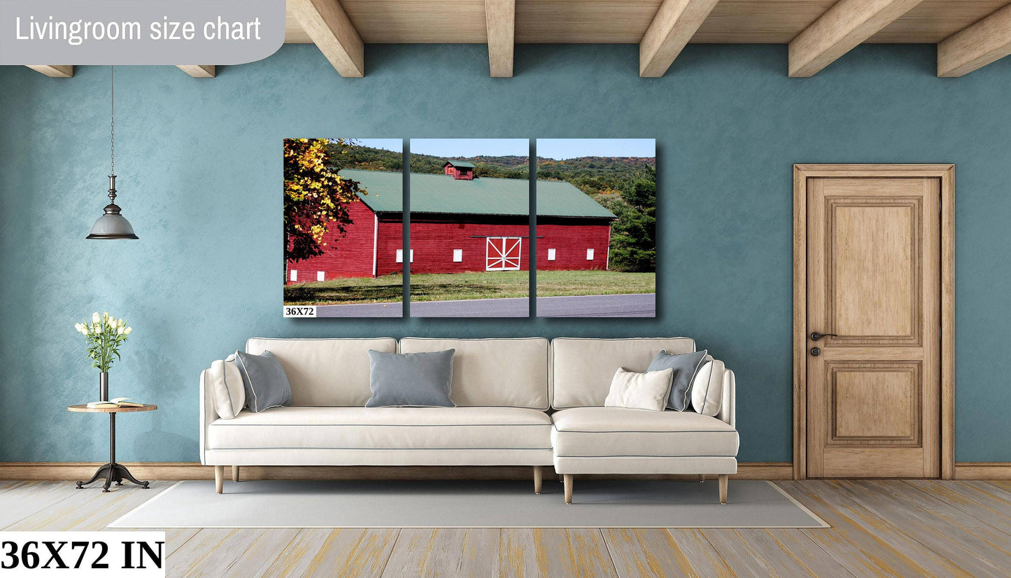 Barn Wall Decor | Rustic Barn Print & Upstate New York Art - Farm Life Gift Canvas
