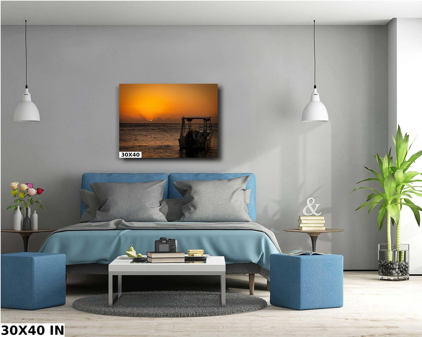 Ocean Sunset Wall Art – Vibrant Caribbean Beach Print on Metal & Acrylic