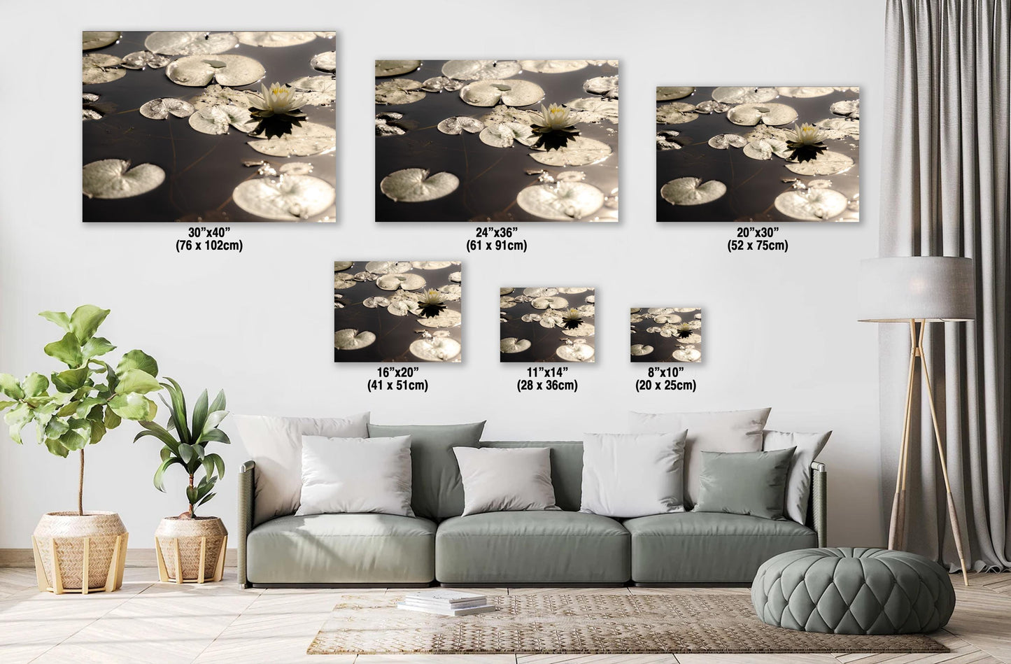 Water Lilies Wall Art - Adirondack Lake Decor | Ready to Hang Nature Canvas Print