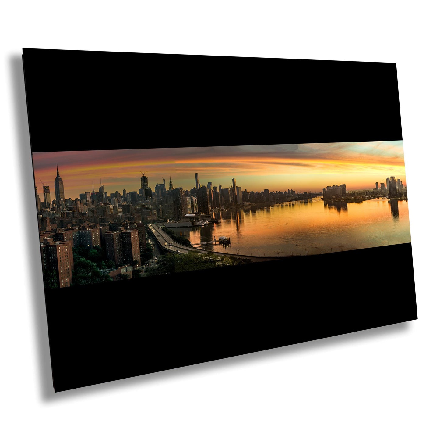 Manhattan Sunrise Metal Print – NYC Skyline Art | Vibrant Urban Wall Decor